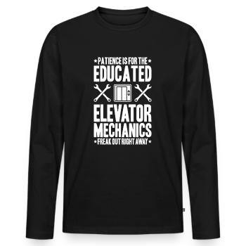 Elevator Fitter Elevator Mechanic Elevator Mechanic - Men's Premium Organic Long Sleeve Shirt - black - Front - Nico (187cm)