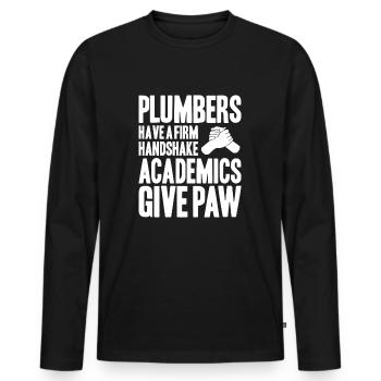 Anlagenmechaniker Klempner Plumber Sanitär Heizung - Männer Premium Bio Langarmshirt - Schwarz - Vorne - Nico (187cm)
