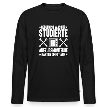 Elevator Fitter Elevator Mechanic Elevator Mechanic - Men's Premium Organic Long Sleeve Shirt - black - Front - Nico (187cm)