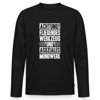 Plant mechanic plumber plumber sanitary heating - Men's Premium Organic Long Sleeve Shirt - black - Front - Nico (187cm)