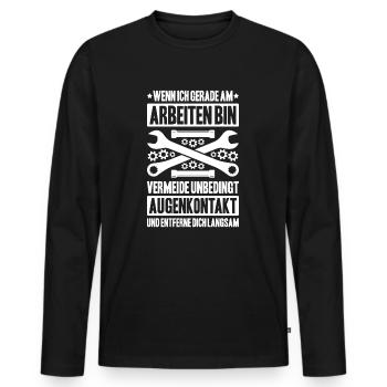 Usine mécanicien plombier plombier chauffage sanitaire - T-shirt manches longues Premium bio Homme - noir - Devant - Nico (187cm)
