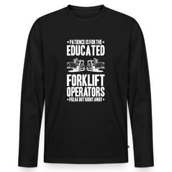 Staplerfahrer Gabelstaplerfahrer Forklift Operator - Männer Premium Bio Langarmshirt - Schwarz - Vorne - Nico (187cm)