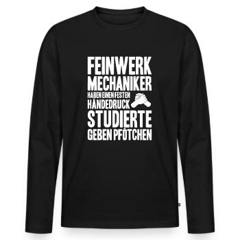 Feinwerkmechaniker Precision Machinist - Männer Premium Bio Langarmshirt - Schwarz - Vorne - Nico (187cm)