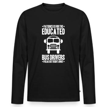 Busfahrer Bus Driver Busman Schulbusfahrer - Männer Premium Bio Langarmshirt - Schwarz - Vorne - Nico (187cm)