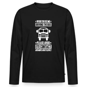 Bus Driver Bus Driver Busman School Bus Driver - Men's Premium Organic Long Sleeve Shirt - black - Front - Nico (187cm)