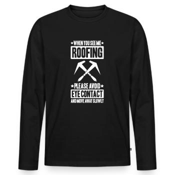 Roofer Roofing Roofing Roofing Roofers Roofing - Men's Premium Organic Long Sleeve Shirt - black - Front - Nico (187cm)