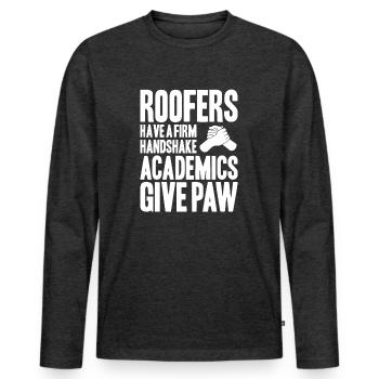 Dachdecker Dachdeckerei Dachdecken Roofer Roofing - Männer Premium Bio Langarmshirt - Anthrazit meliert - Vorne - Nico (187cm)