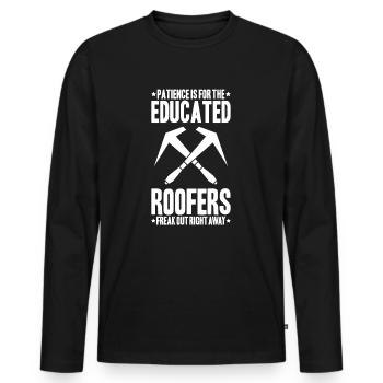 Roofer Roofing Roofing Roofing Roofers Roofing - Men's Premium Organic Long Sleeve Shirt - black - Front - Nico (187cm)
