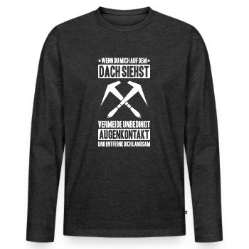 Dachdecker Dachdeckerei Dachdecken Roofer Roofing - Männer Premium Bio Langarmshirt - Anthrazit meliert - Vorne - Nico (187cm)