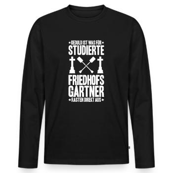 Friedhofsgärtner Friedhof Cemetery Gardener - Männer Premium Bio Langarmshirt - Schwarz - Vorne - Nico (187cm)