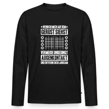 Gerüstbauer Gerüstbau Gerüstmonteur Scaffolder - Männer Premium Bio Langarmshirt - Schwarz - Vorne - Nico (187cm)