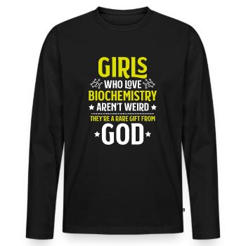 Biochemiker Biochimie Biochimie Biochimiste - T-shirt manches longues Premium bio Homme - noir - Devant - Nico (187cm)