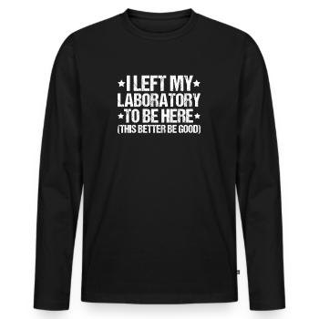 Biochemiker Biochimie Biochimie Biochimiste - T-shirt manches longues Premium bio Homme - noir - Devant - Nico (187cm)
