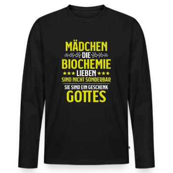 Biochemiker Biochimie Biochimie Biochimiste - T-shirt manches longues Premium bio Homme - noir - Devant - Nico (187cm)