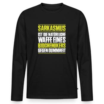 Biochemiker Biochimie Biochimie Biochimiste - T-shirt manches longues Premium bio Homme - noir - Devant - Nico (187cm)