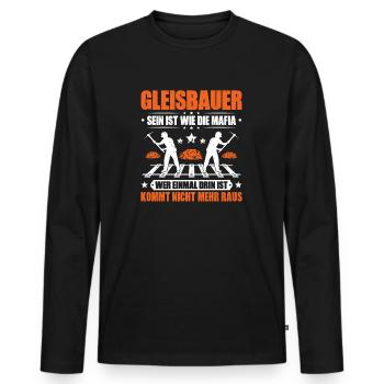 Gleisbauer Schienenarbeiter Gleisbau Track Laborer - Männer Premium Bio Langarmshirt - Schwarz - Vorne - Nico (187cm)