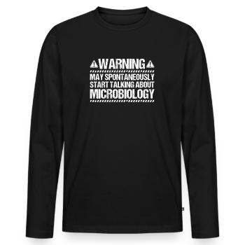Microbiologie Microbiologiste Biologiste Biologiste - T-shirt manches longues Premium bio Homme - noir - Devant - Nico (187cm)
