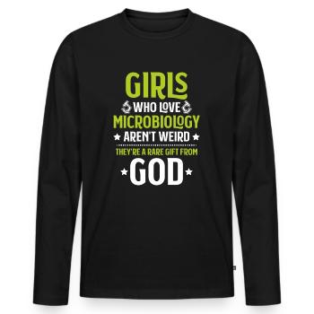Microbiology Microbiologist Biology Biologist - Men's Premium Organic Long Sleeve Shirt - black - Front - Nico (187cm)