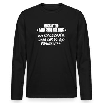 Mikrobiologie Mikrobiologe Biologie Biologe - Männer Premium Bio Langarmshirt - Schwarz - Vorne - Nico (187cm)