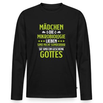 Mikrobiologie Mikrobiologe Biologie Biologe - Männer Premium Bio Langarmshirt - Schwarz - Vorne - Nico (187cm)