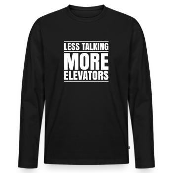 Elevator Fitter Elevator Mechanic Elevator Mechanic - Men's Premium Organic Long Sleeve Shirt - black - Front - Nico (187cm)