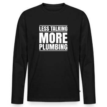 Usine mécanicien plombier plombier chauffage sanitaire - T-shirt manches longues Premium bio Homme - noir - Devant - Nico (187cm)