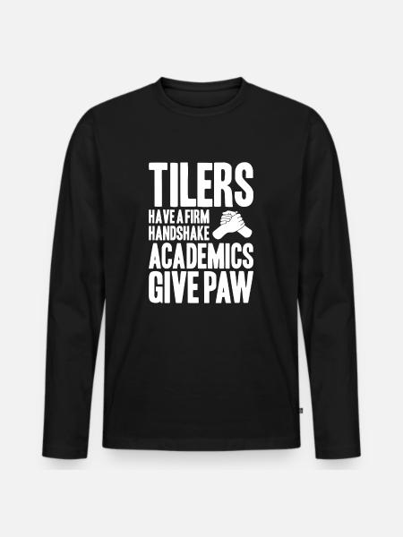 Flise fliser mosaik lag gulv fliser - Premium økologisk langærmet T-shirt til mænd - sort