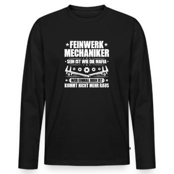 Feinwerkmechaniker Precision Machinist - Männer Premium Bio Langarmshirt - Schwarz - Vorne - Nico (187cm)