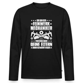 Feinwerkmechaniker Precision Machinist - Männer Premium Bio Langarmshirt - Schwarz - Vorne - Nico (187cm)