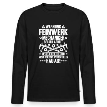 Feinwerkmechaniker Precision Machinist - Männer Premium Bio Langarmshirt - Schwarz - Vorne - Nico (187cm)