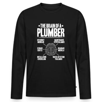 Usine mécanicien plombier plombier chauffage sanitaire - T-shirt manches longues Premium bio Homme - noir - Devant - Nico (187cm)