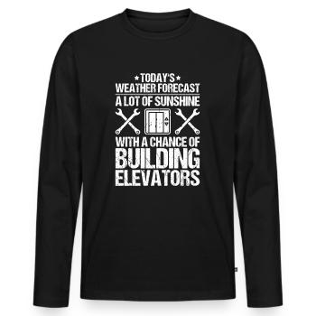 Elevator Fitter Elevator Mechanic Elevator Mechanic - Men's Premium Organic Long Sleeve Shirt - black - Front - Nico (187cm)