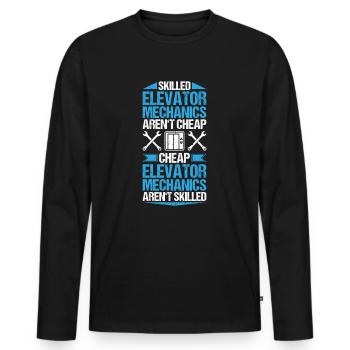 Elevator Fitter Elevator Mechanic Elevator Mechanic - Men's Premium Organic Long Sleeve Shirt - black - Front - Nico (187cm)