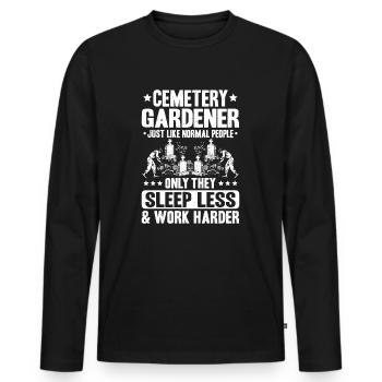 Friedhofsgärtner Friedhof Cemetery Gardener - Männer Premium Bio Langarmshirt - Schwarz - Vorne - Nico (187cm)
