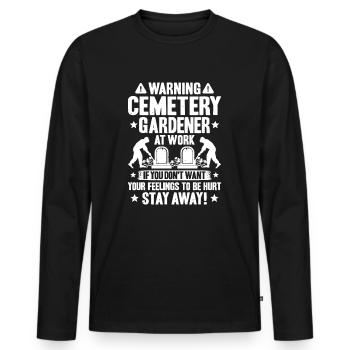 Friedhofsgärtner Friedhof Cemetery Gardener - Männer Premium Bio Langarmshirt - Schwarz - Vorne - Nico (187cm)