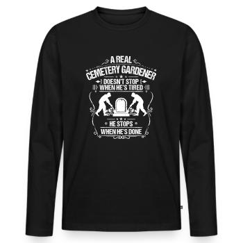 Friedhofsgärtner Friedhof Cemetery Gardener - Männer Premium Bio Langarmshirt - Schwarz - Vorne - Nico (187cm)
