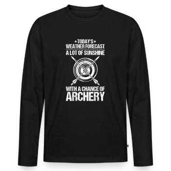 Bogenschütze Bogenschießen Bogen Archer Tir à l’arc - T-shirt manches longues Premium bio Homme - noir - Devant - Nico (187cm)