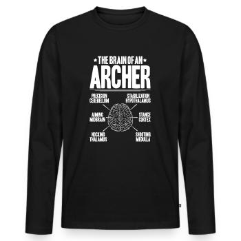 Bogenschütze Bogenschießen Bogen Archer Tir à l’arc - T-shirt manches longues Premium bio Homme - noir - Devant - Nico (187cm)