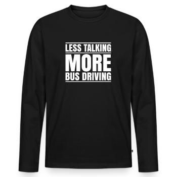 Chauffeur d’autobus Chauffeur d’autobus scolaire Busman - T-shirt manches longues Premium bio Homme - noir - Devant - Nico (187cm)