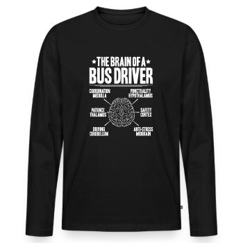 Bus Driver Bus Driver Busman School Bus Driver - Men's Premium Organic Long Sleeve Shirt - black - Front - Nico (187cm)