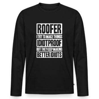Roofer Roofing Roofing Roofing Roofers Roofing - Men's Premium Organic Long Sleeve Shirt - black - Front - Nico (187cm)