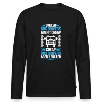 Bus Driver Bus Driver Busman School Bus Driver - Men's Premium Organic Long Sleeve Shirt - black - Front - Nico (187cm)