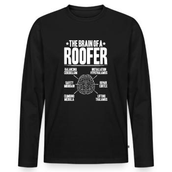 Roofer Roofing Roofing Roofing Roofers Roofing - Men's Premium Organic Long Sleeve Shirt - black - Front - Nico (187cm)