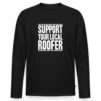 Roofer Roofing Roofing Roofing Roofers Roofing - Men's Premium Organic Long Sleeve Shirt - black - Front - Nico (187cm)