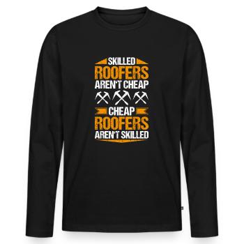 Roofer Roofing Roofing Roofing Roofers Roofing - Men's Premium Organic Long Sleeve Shirt - black - Front - Nico (187cm)