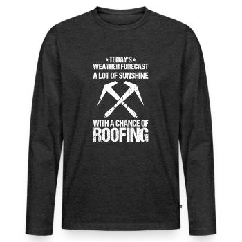 Dachdecker Dachdeckerei Dachdecken Roofer Roofing - Männer Premium Bio Langarmshirt - Anthrazit meliert - Vorne - Nico (187cm)