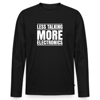 Elektroniker Elektriker Electrician Lineman - Männer Premium Bio Langarmshirt - Schwarz - Vorne - Nico (187cm)