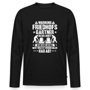 Friedhofsgärtner Friedhof Cemetery Gardener - Männer Premium Bio Langarmshirt - Schwarz - Vorne - Nico (187cm)