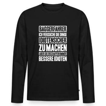 Baggerfahrer Baggerführer Heavy Equipment Operator - Männer Premium Bio Langarmshirt - Schwarz - Vorne - Nico (187cm)