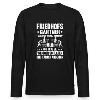 Friedhofsgärtner Friedhof Cemetery Gardener - Männer Premium Bio Langarmshirt - Schwarz - Vorne - Nico (187cm)
